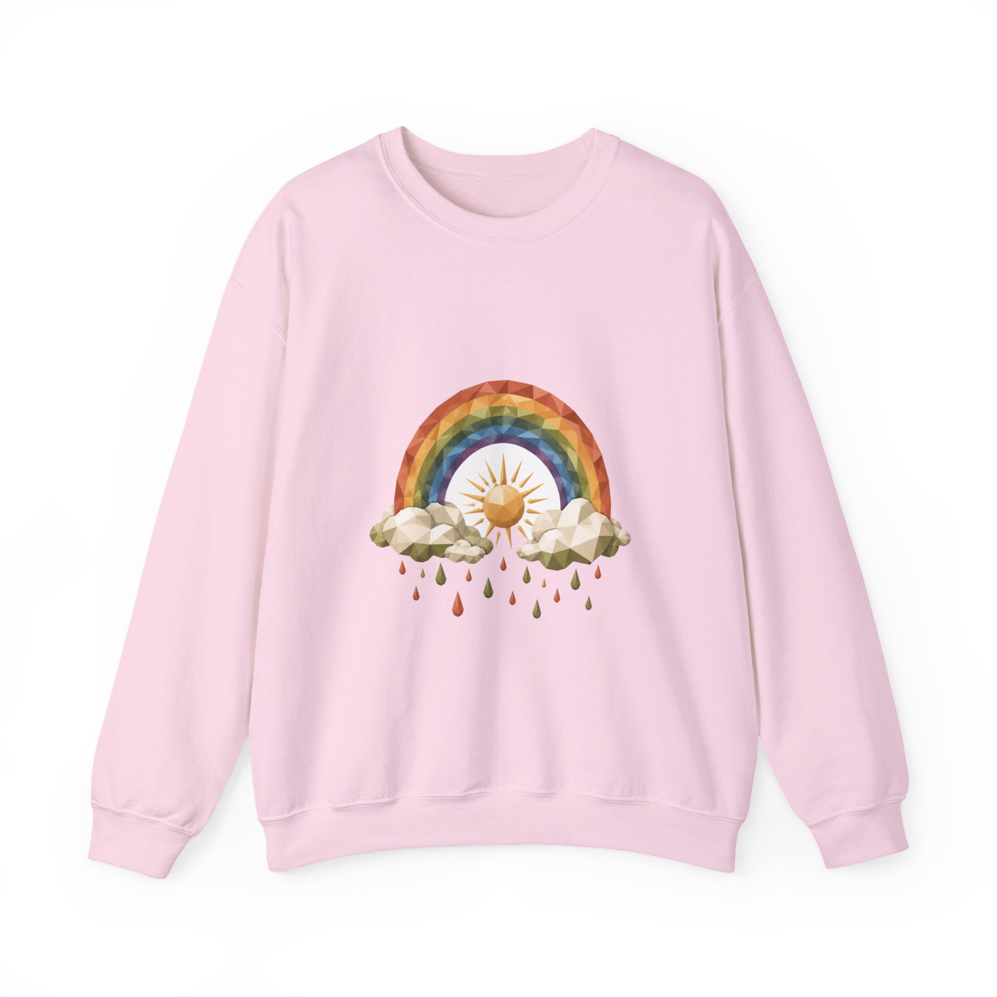 Matching Couple Sweatshirt - Storm & Rainbow Matching Couple Premium Fleece Sweatshirt Geometric Art His Hers Love Gift - Design B