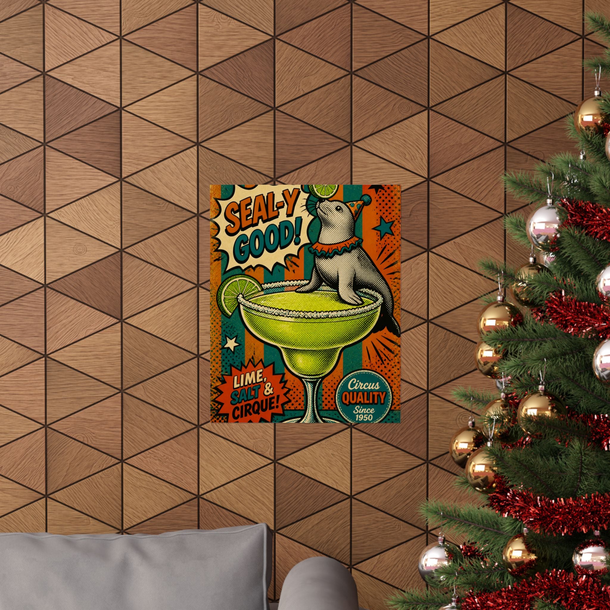 Margarita Balancing Seal Wall Art Poster 18×24 Pop Art Living Room Decor Maximalist Print