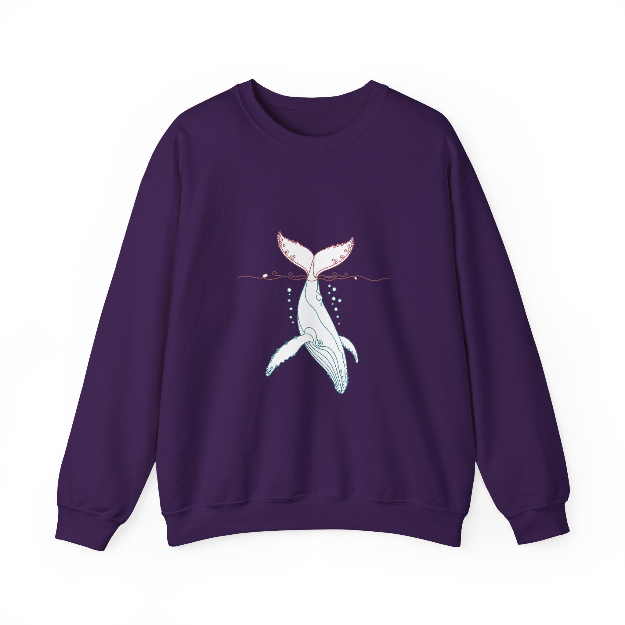 Matching Couple Sweatshirt - Eagle & Whale Matching Couple Crewneck Sweatshirt Minimalist Art His Hers Valentine Gift - Design B