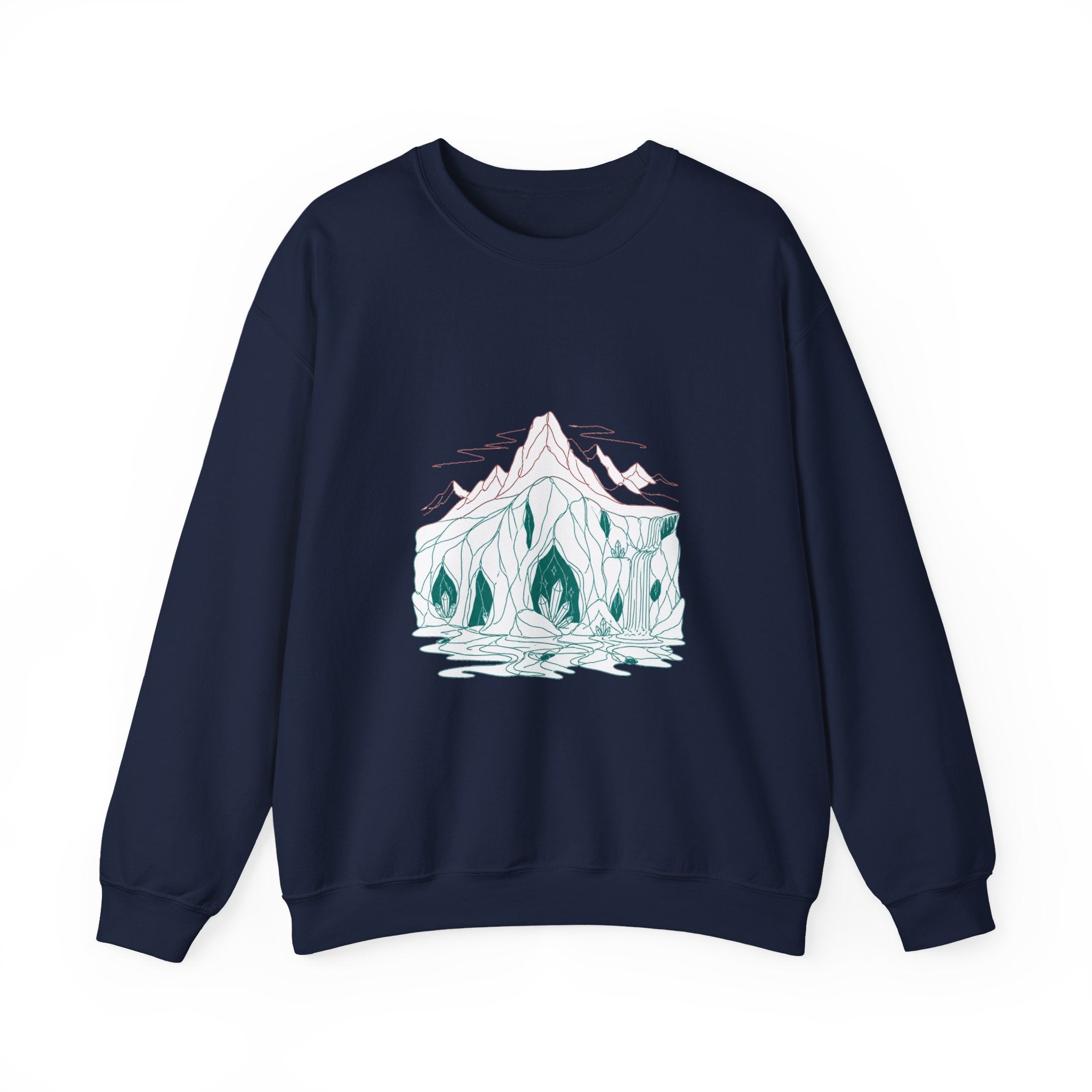 Matching Couple Sweatshirt - Volcano & Glacier Matching Couple Comfort Colors Crew Minimalist Art His Hers Christmas Gift - Design B