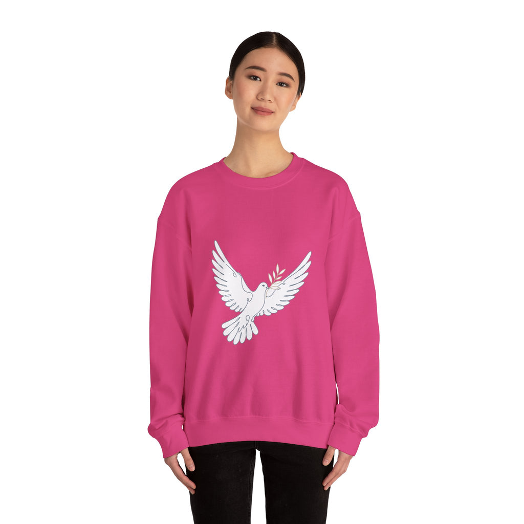 Matching Couple Sweatshirt - Wolf & Dove Matching Couple Comfort Colors Crew Minimalist Art His Hers Christmas Gift - Design B