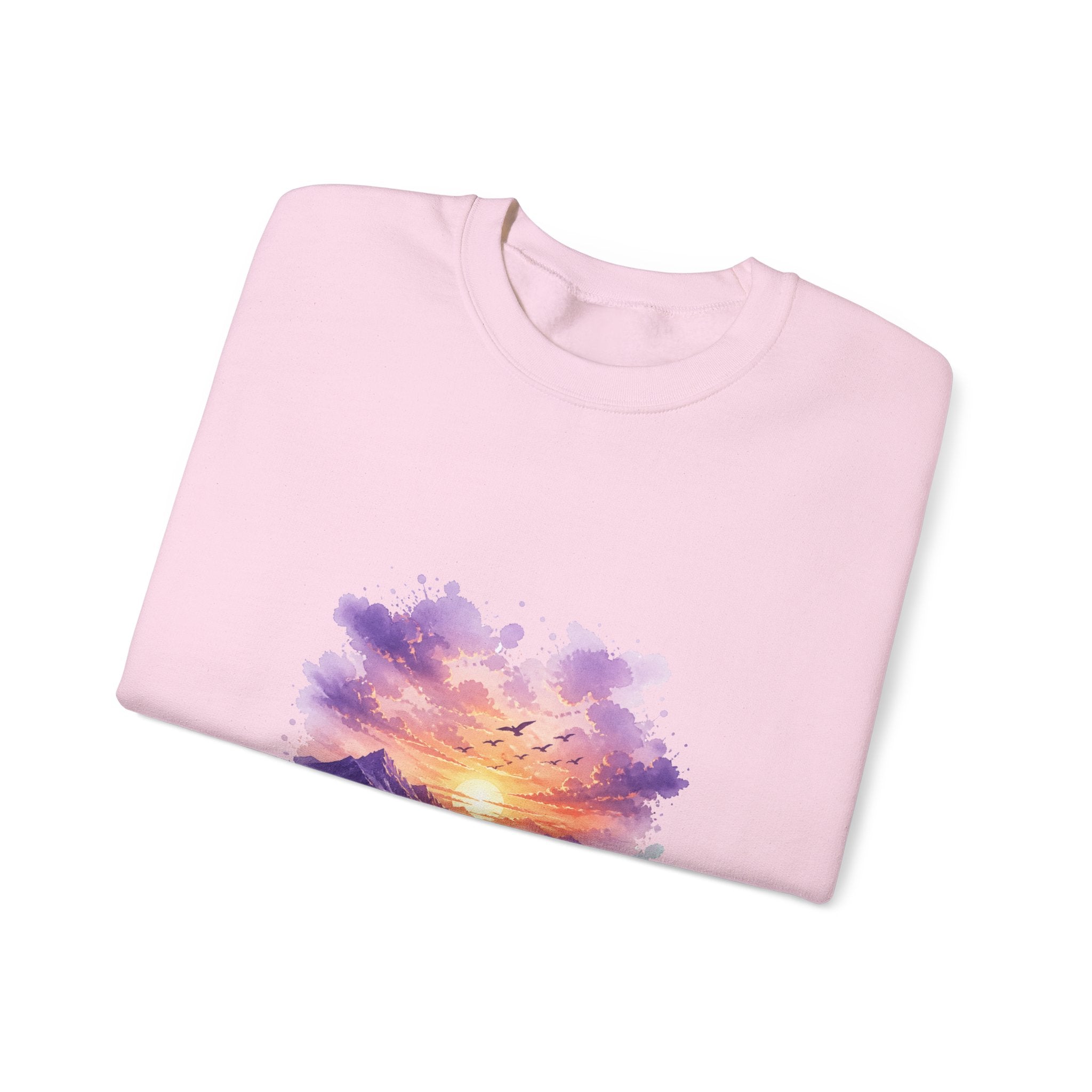 Matching Couple Sweatshirt - Sunrise & Sunset Matching Couple Comfort Colors Crew Watercolor Art His Hers Birthday Gift - Design B
