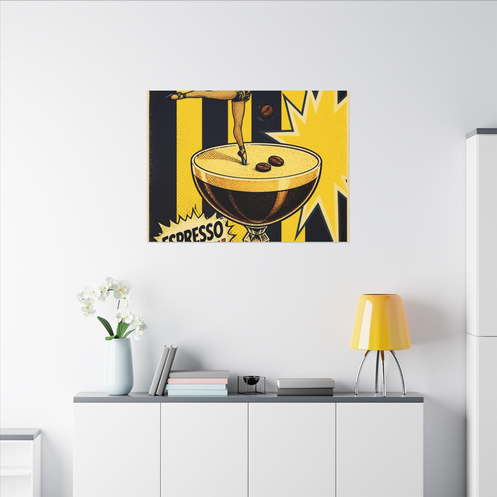 Espresso Martini Acrobat Wall Art Canvas 16×20 Pop Art Living Room Decor Maximalist Print