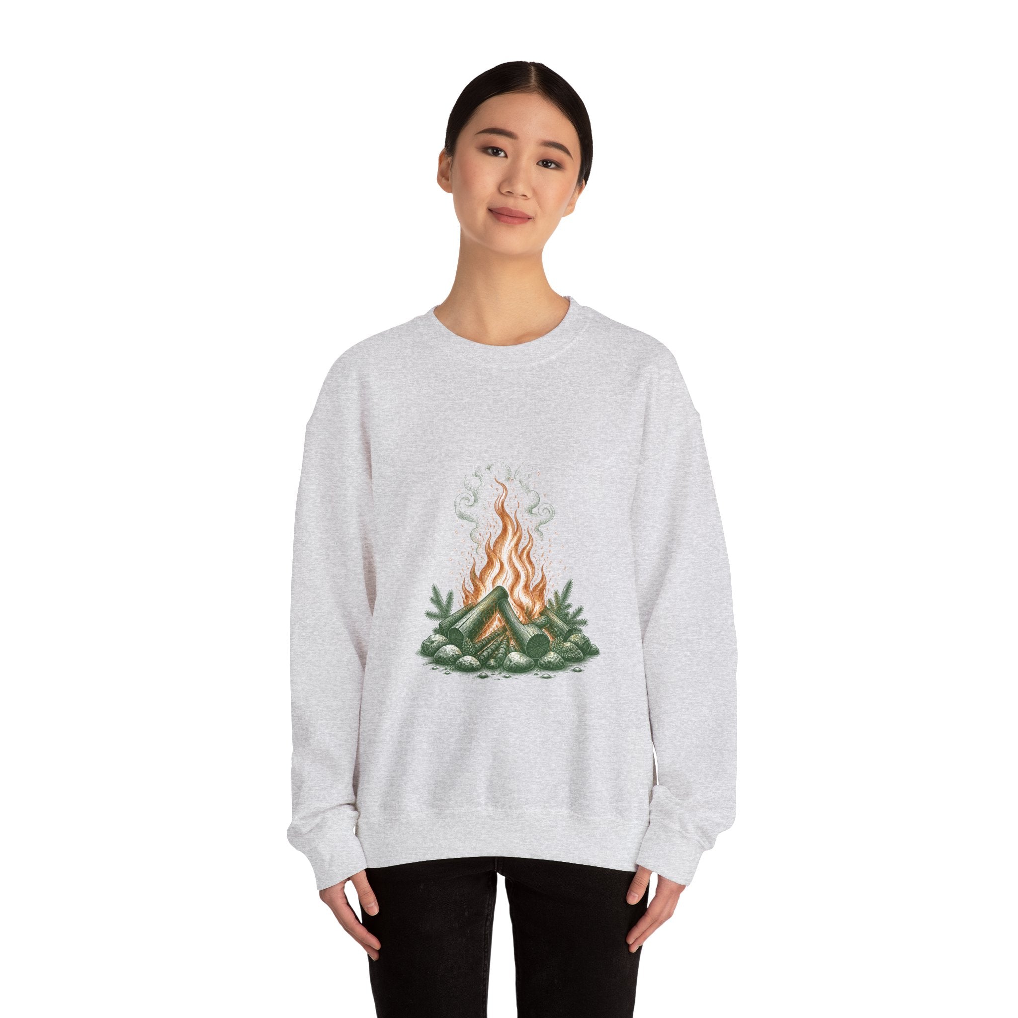 Matching Couple Sweatshirt - Wildfire & Waterfall Matching Couple Comfort Colors Crew Vintage Art His Hers Honeymoon Gift - Design A