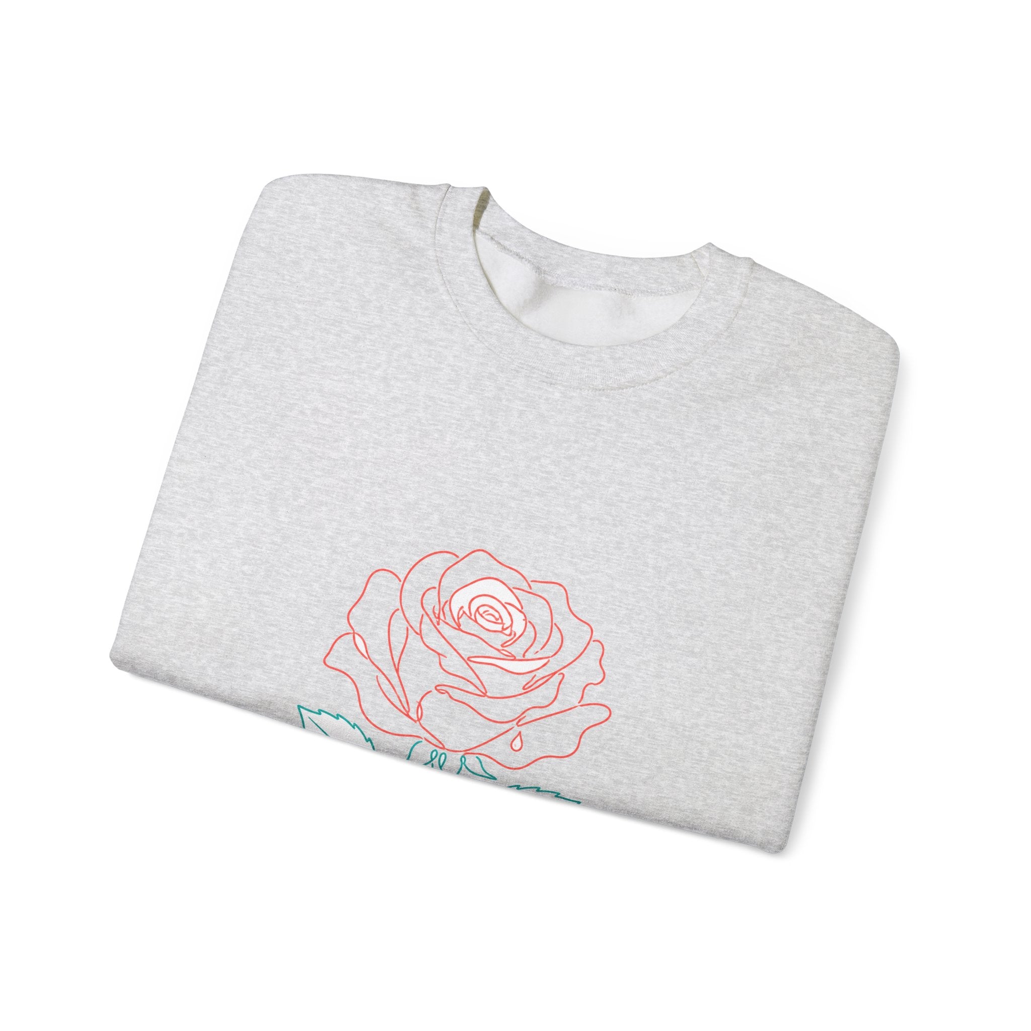 Matching Couple Sweatshirt - Rose & Thorn Matching Couple Comfort Colors Crew Minimalist Art His Hers Christmas Gift - Design A