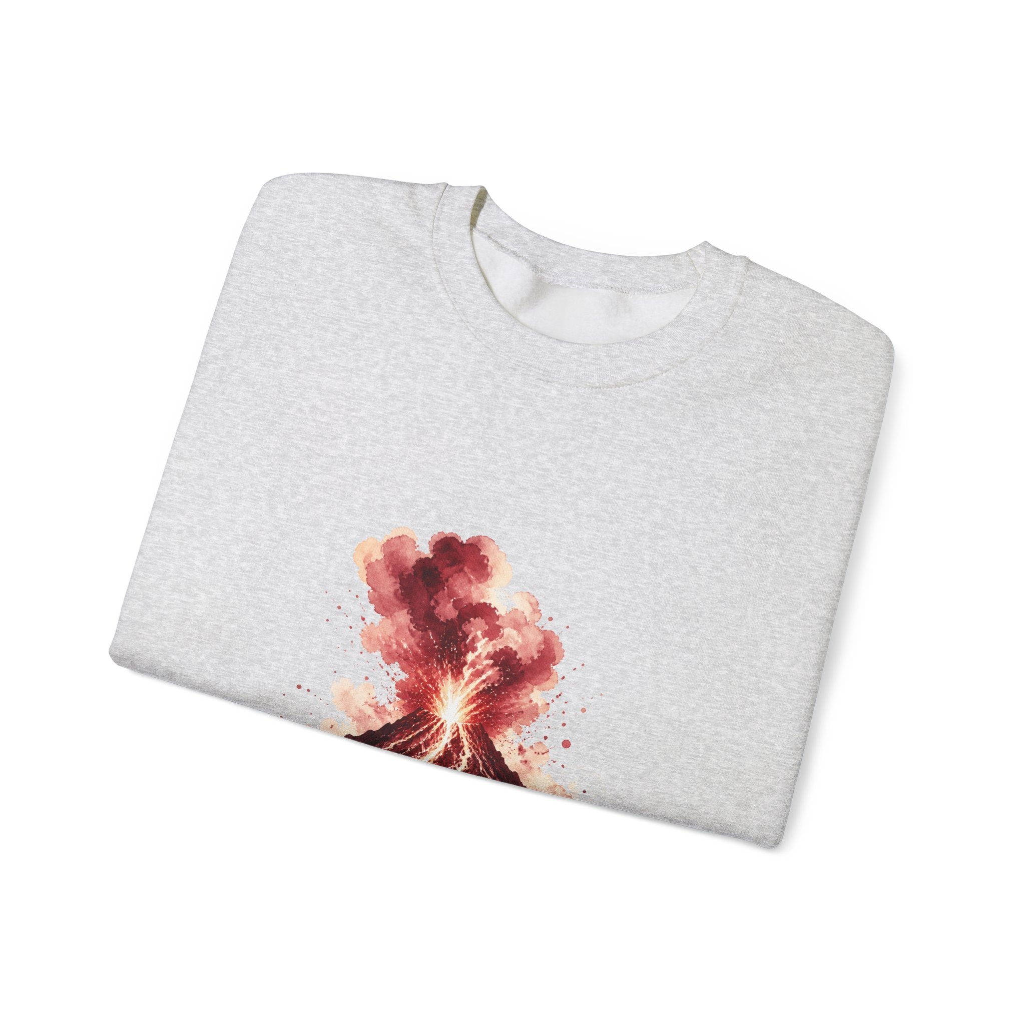 Matching Couple Sweatshirt - Volcano & Glacier Matching Couple Comfort Colors Crew Watercolor Art His Hers Birthday Gift - Design A