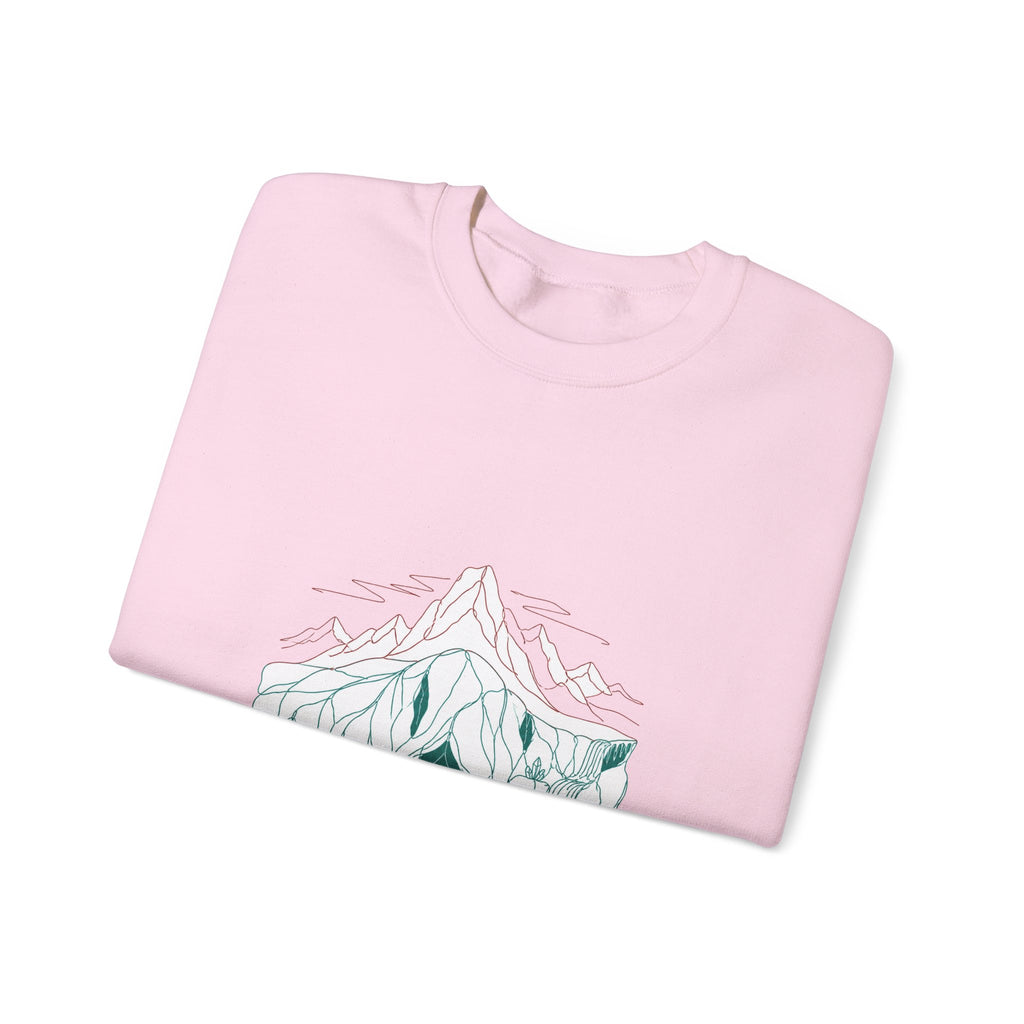 Matching Couple Sweatshirt - Volcano & Glacier Matching Couple Comfort Colors Crew Minimalist Art His Hers Christmas Gift - Design B