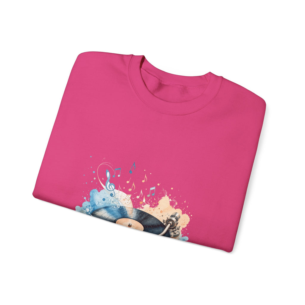 Matching Couple Sweatshirt - Vinyl & Cassette Matching Couple Comfort Colors Crew Watercolor Art His Hers Birthday Gift - Design A
