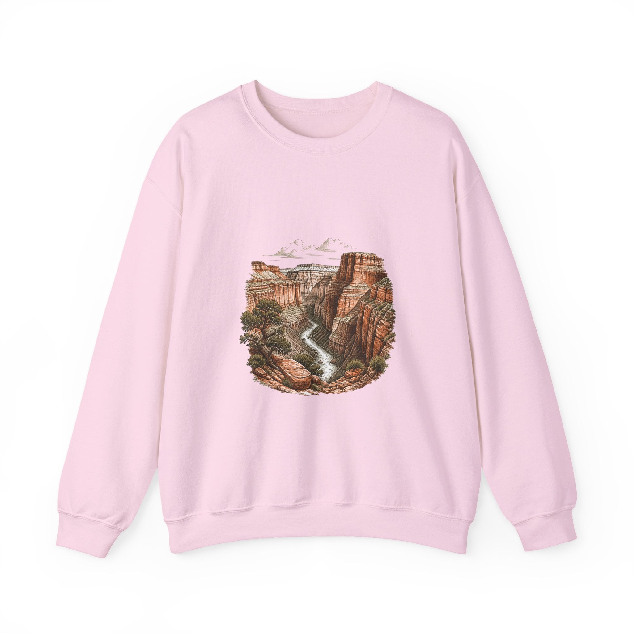 Matching Couple Sweatshirt - Lavender Fields & Canyon Matching Couple Premium Fleece Sweatshirt Hand-Drawn Art His Hers Anniversary Gift - Design B