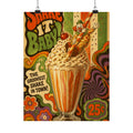 Milkshake Slide Clown Wall Art Poster 18×24 Psychedelic Cafe Decor Maximalist Print