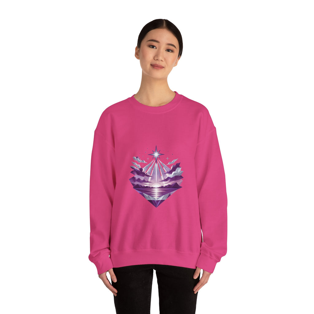 Matching Couple Sweatshirt - Evening & Morning Star Matching Couple Crewneck Sweatshirt Geometric Art His Hers Couple Gift - Design A