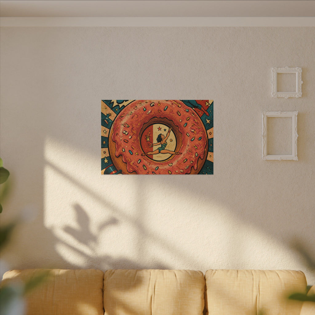 Donut Circus Ring Wall Art Canvas 24×36 Pop Art Restaurant Decor Maximalist Print