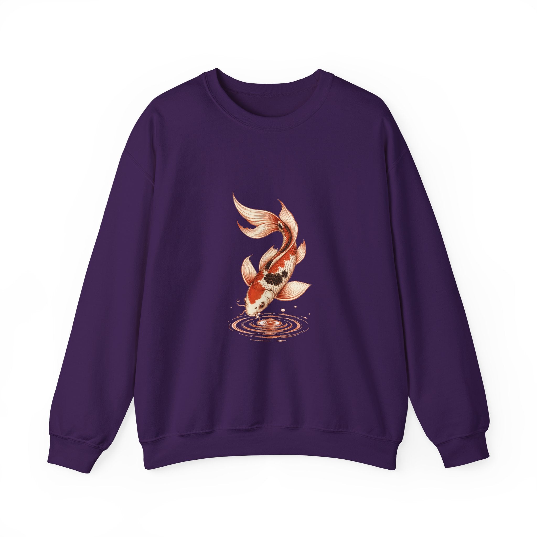 Matching Couple Sweatshirt - Koi Fish Yin Yang Matching Couple Comfort Colors Crew Hand-Drawn Art His Hers Anniversary Gift - Design B