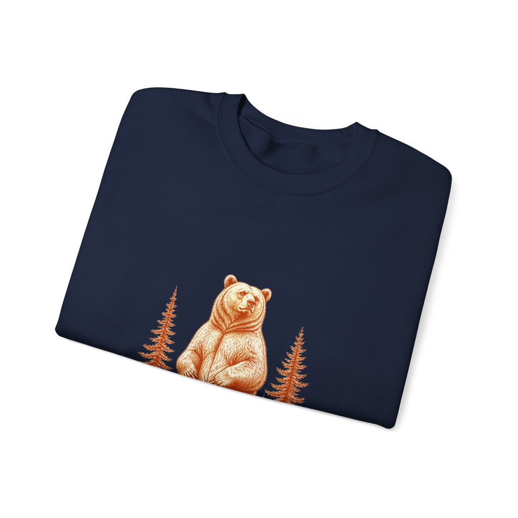Matching Couple Sweatshirt - Bear & Deer Matching Couple Crewneck Sweatshirt Hand-Drawn Art His Hers Best Friend Gift - Design A