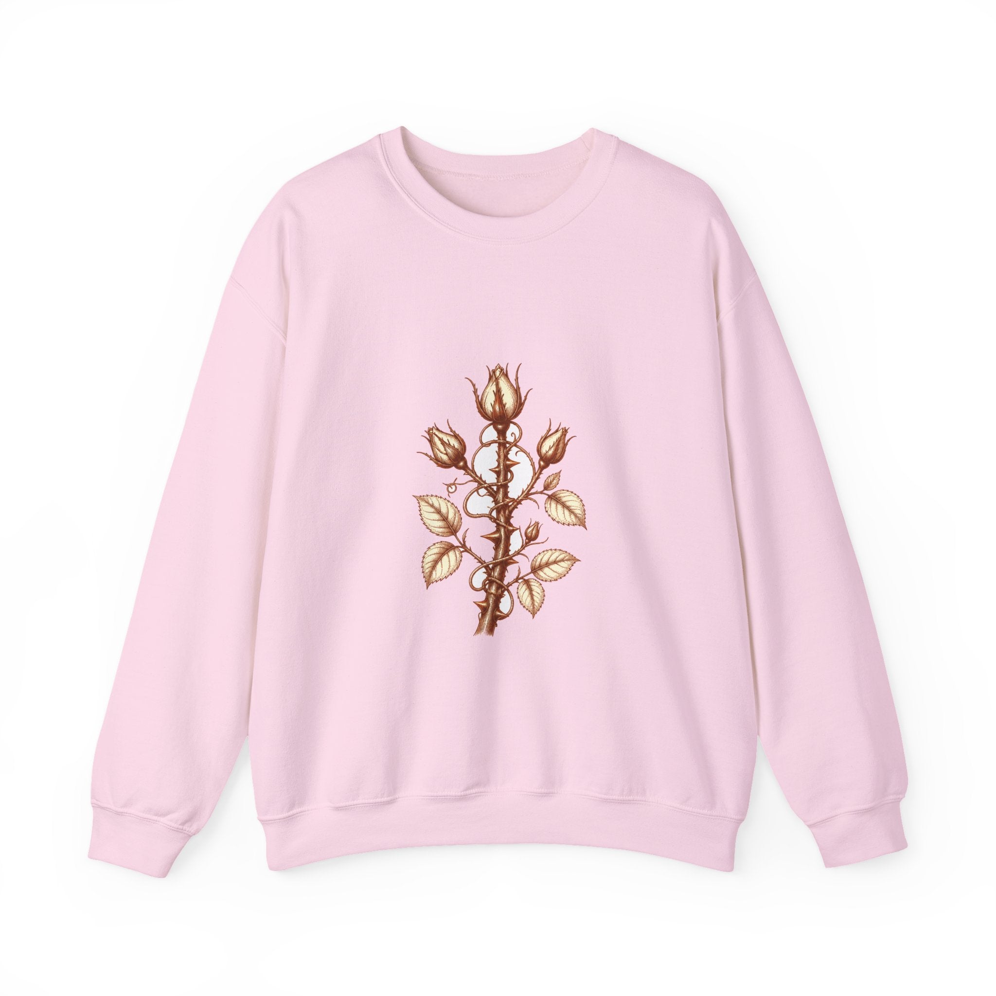 Matching Couple Sweatshirt - Rose & Thorn Matching Couple Premium Fleece Sweatshirt Hand-Drawn Art His Hers Anniversary Gift - Design B
