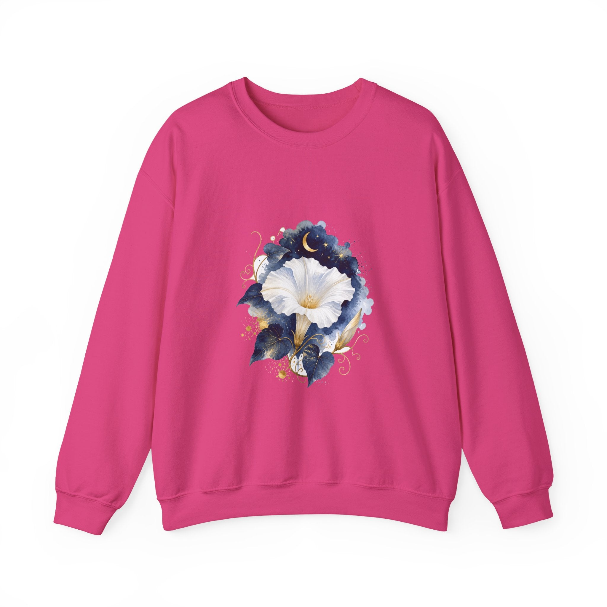 Matching Couple Sweatshirt - Sunflower & Moonflower Matching Couple Premium Fleece Sweatshirt Watercolor Art His Hers Birthday Gift - Design B