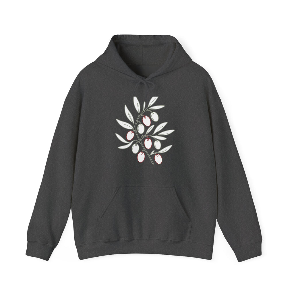Matching Couple Sweatshirt - Olive Branch & Fig Matching Couple Hooded Sweatshirt Minimalist Art His Hers Valentine Gift - Design A