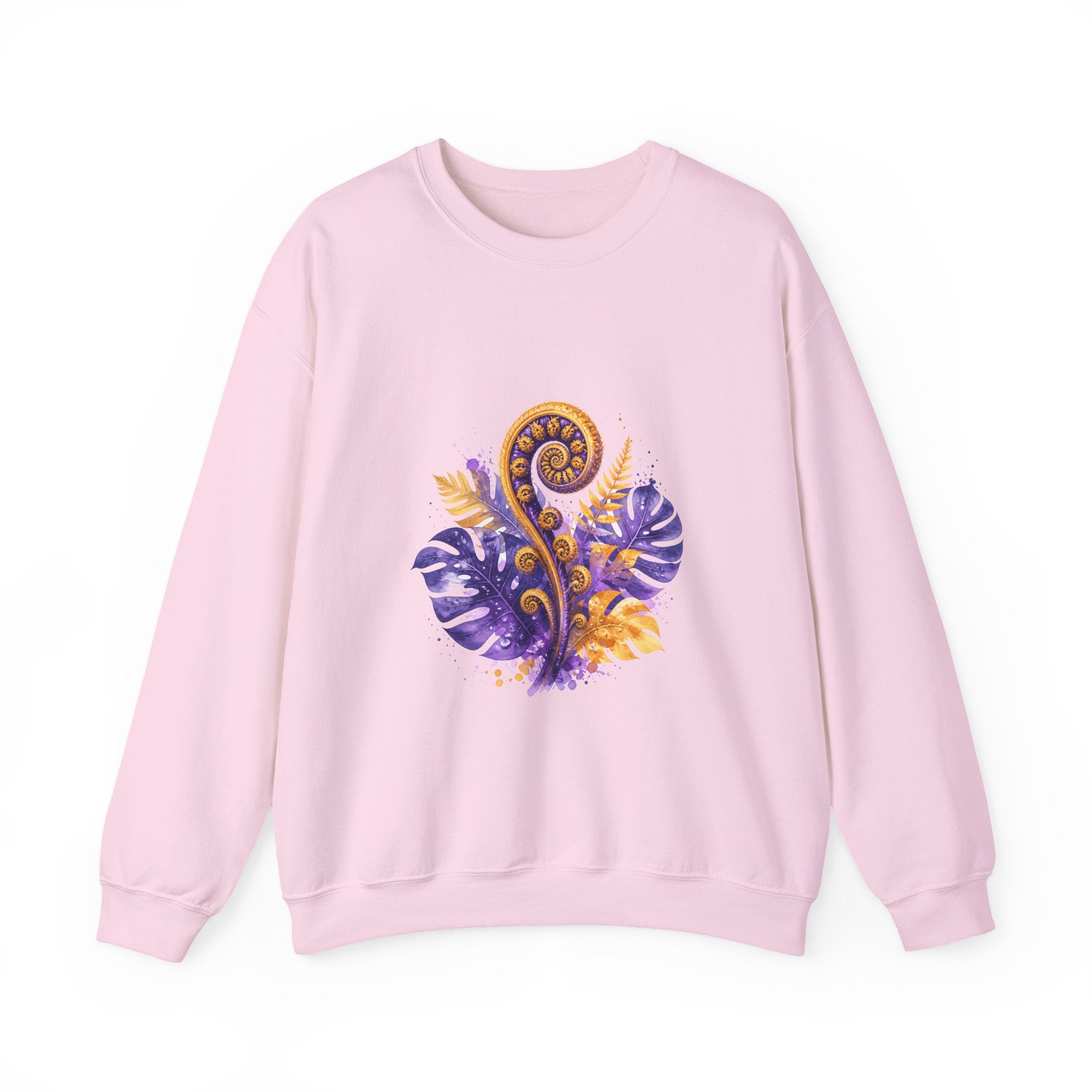 Matching Couple Sweatshirt - Desert & Rainforest Matching Couple Crewneck Sweatshirt Watercolor Art His Hers Engagement Gift - Design B
