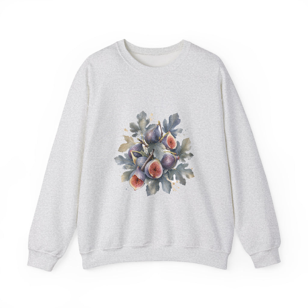 Matching Couple Sweatshirt - Olive Branch & Fig Matching Couple Crewneck Sweatshirt Watercolor Art His Hers Engagement Gift - Design B