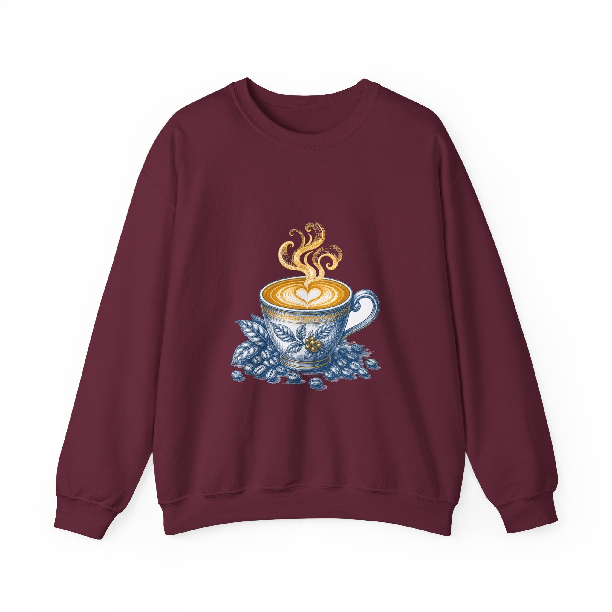 Matching Couple Sweatshirt - Coffee & Tea Matching Couple Crewneck Sweatshirt Vintage Art His Hers Wedding Gift - Design A