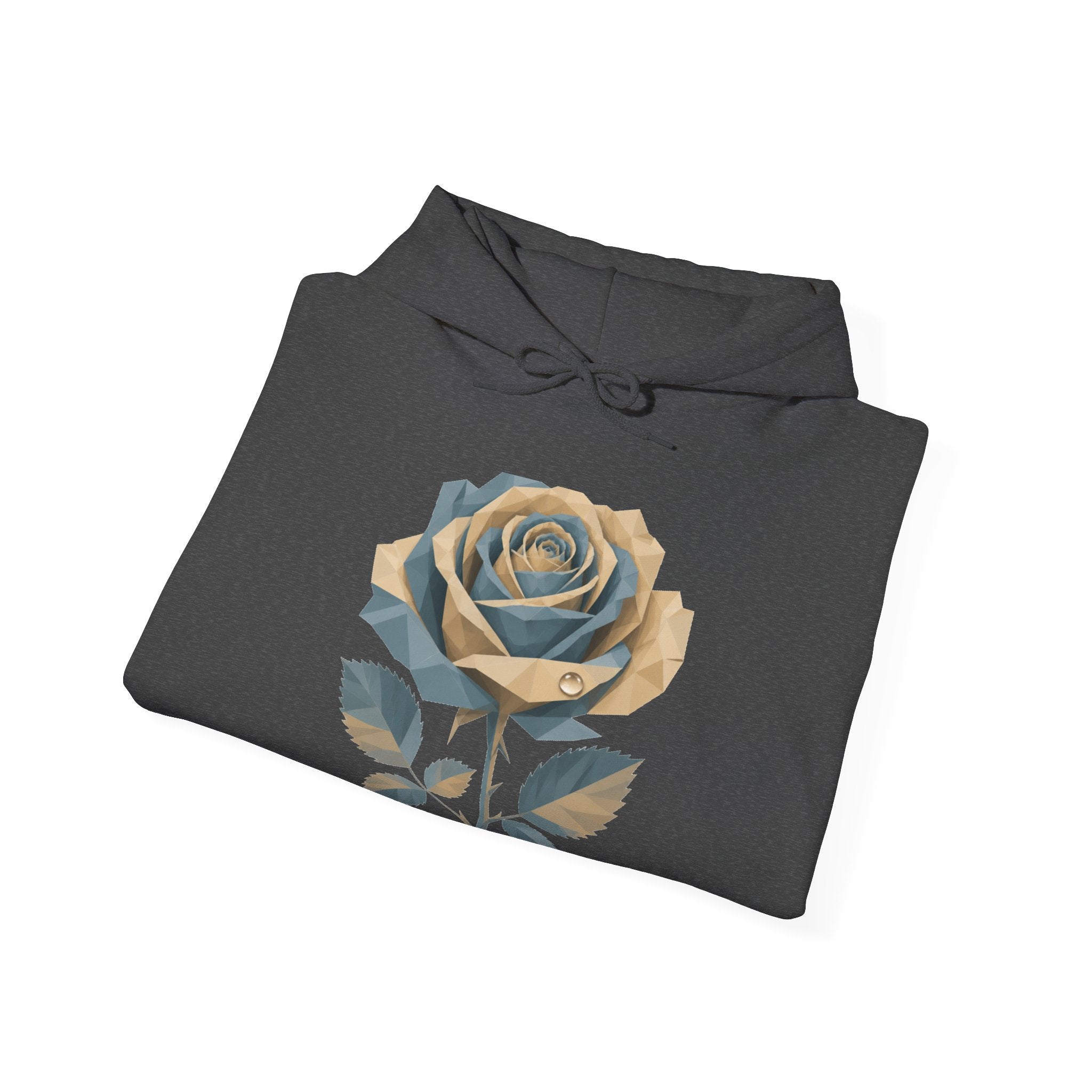 Matching Couple Sweatshirt - Rose & Thorn Matching Couple Hooded Sweatshirt Geometric Art His Hers Couple Gift - Design A