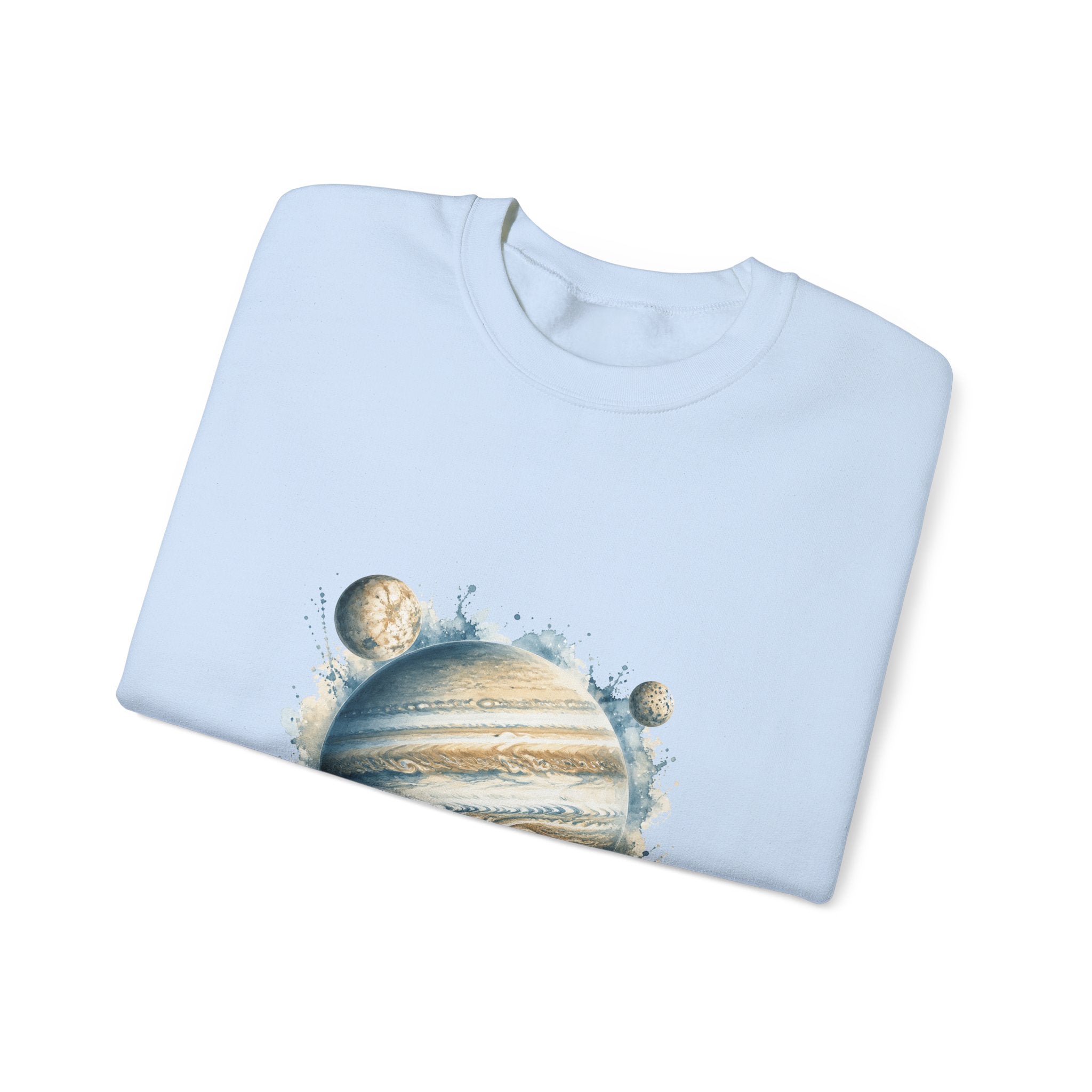 Matching Couple Sweatshirt - Saturn & Jupiter Matching Couple Crewneck Sweatshirt Watercolor Art His Hers Engagement Gift - Design B