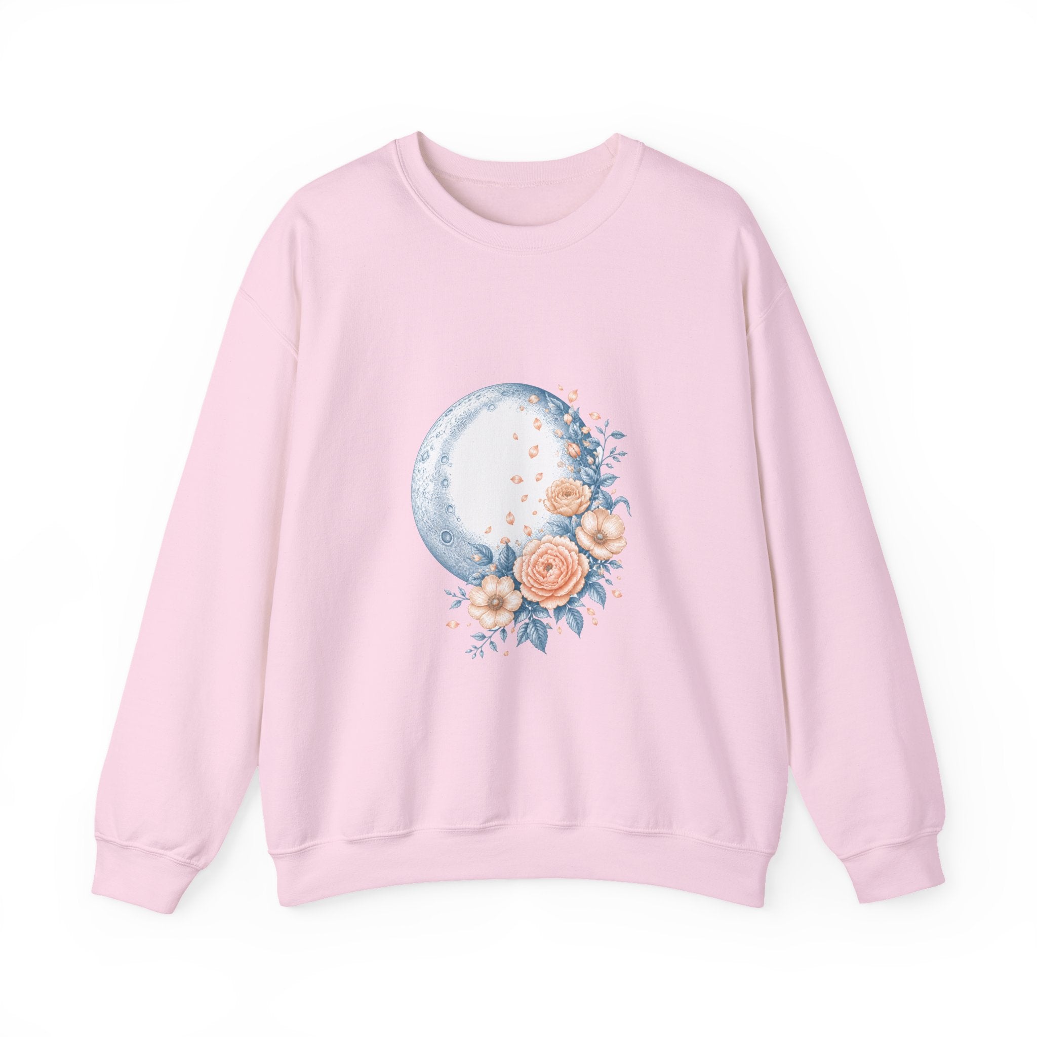 Matching Couple Sweatshirt - Waxing & Waning Moon Matching Couple Crewneck Sweatshirt Vintage Art His Hers Wedding Gift - Design B