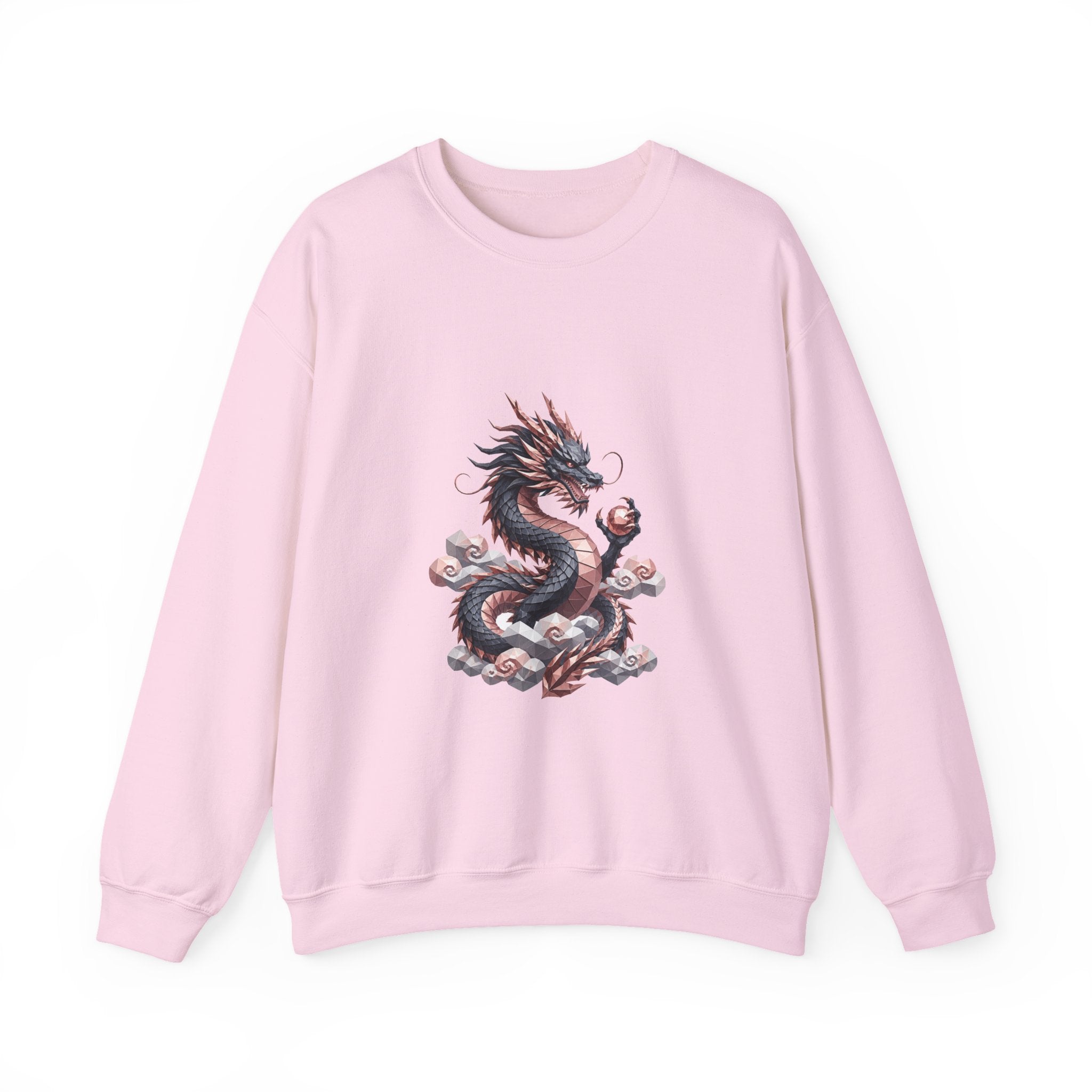 Matching Couple Sweatshirt - Dragon & Phoenix Matching Couple Crewneck Sweatshirt Geometric Art His Hers Couple Gift - Design A