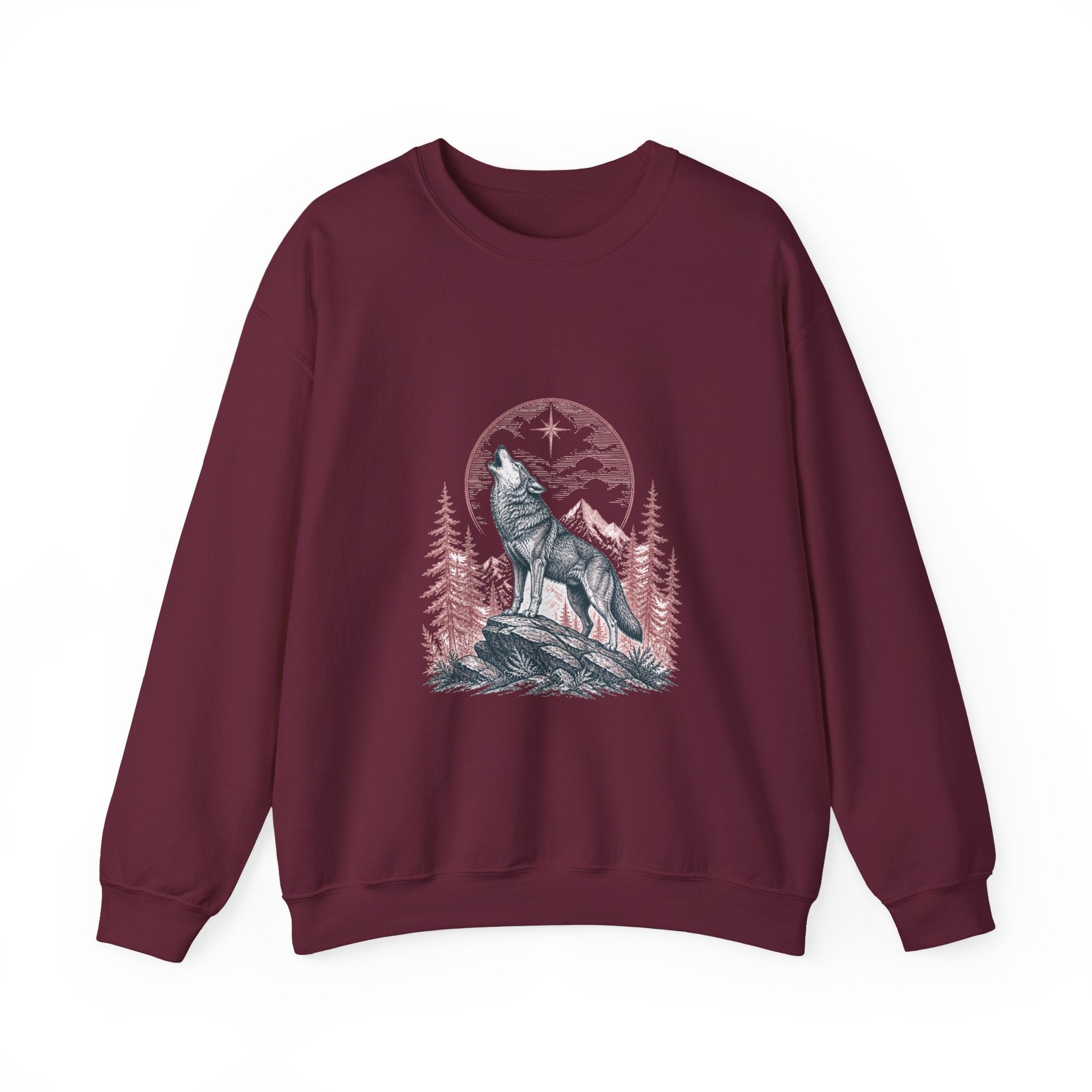 Matching Couple Sweatshirt - Wolf & Dove Matching Couple Premium Fleece Sweatshirt Vintage Art His Hers Honeymoon Gift - Design A