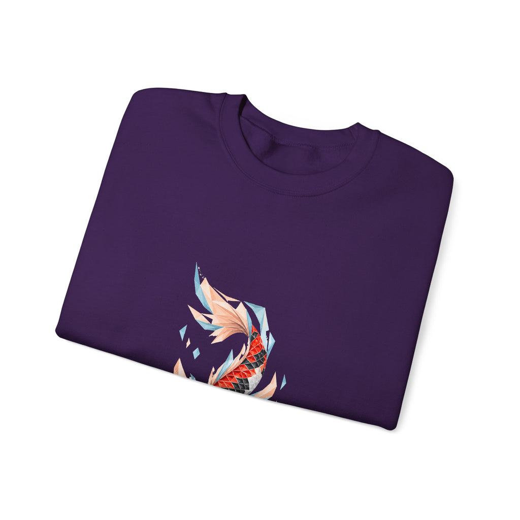 Matching Couple Sweatshirt - Koi Fish Yin Yang Matching Couple Premium Fleece Sweatshirt Geometric Art His Hers Love Gift - Design B