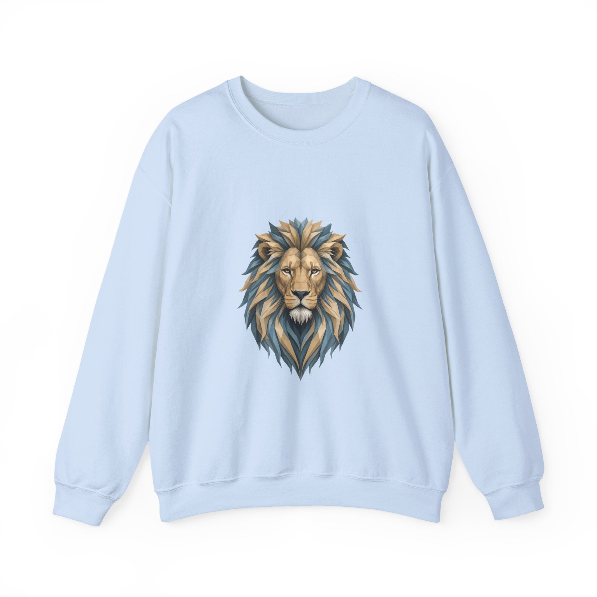 Matching Couple Sweatshirt - Lion & Lamb Matching Couple Crewneck Sweatshirt Geometric Art His Hers Couple Gift - Design A