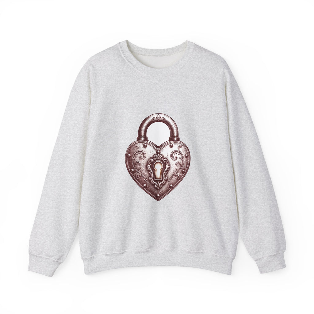 Matching Couple Sweatshirt - Key & Lock Matching Couple Premium Fleece Sweatshirt Hand-Drawn Art His Hers Anniversary Gift - Design B
