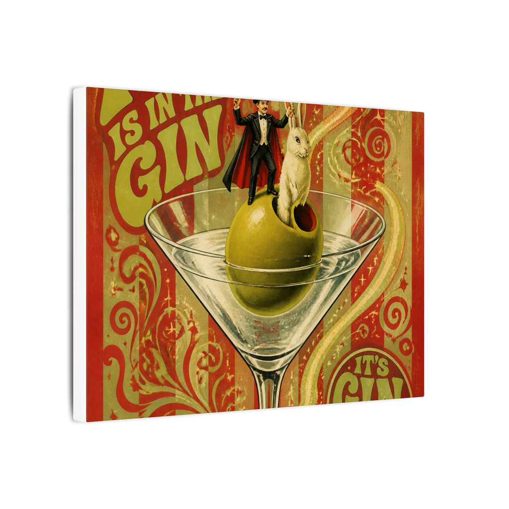 Martini Magician Wall Art Canvas 24×36 Psychedelic Dining Room Decor Maximalist Print