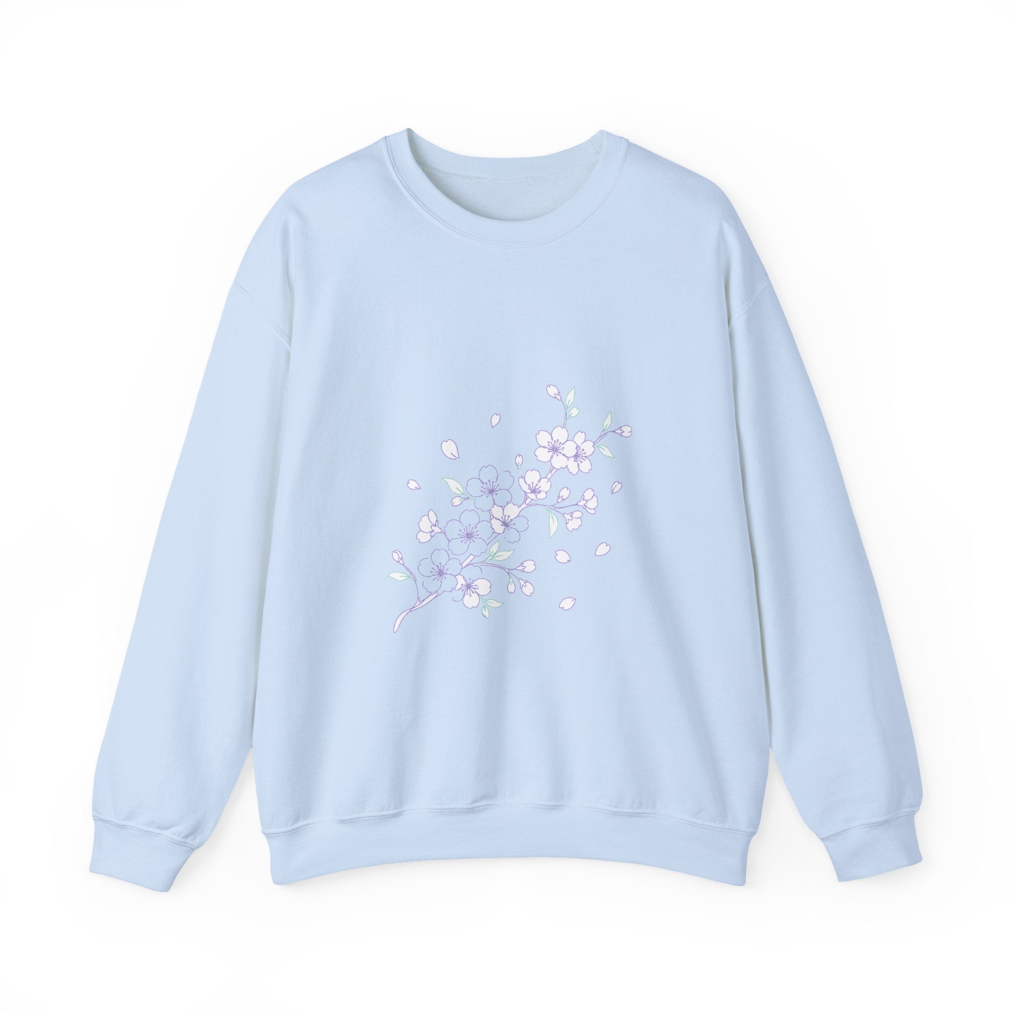 Matching Couple Sweatshirt - Cherry Blossom & Maple Leaf Matching Couple Crewneck Sweatshirt Minimalist Art His Hers Valentine Gift - Design A