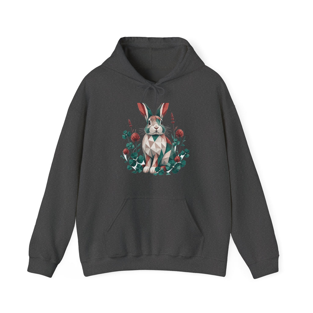 Matching Couple Sweatshirt - Fox & Rabbit Matching Couple Hooded Sweatshirt Geometric Art His Hers Couple Gift - Design B