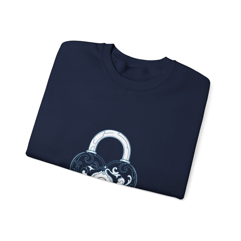 Matching Couple Sweatshirt - Key & Lock Matching Couple Comfort Colors Crew Minimalist Art His Hers Christmas Gift - Design B