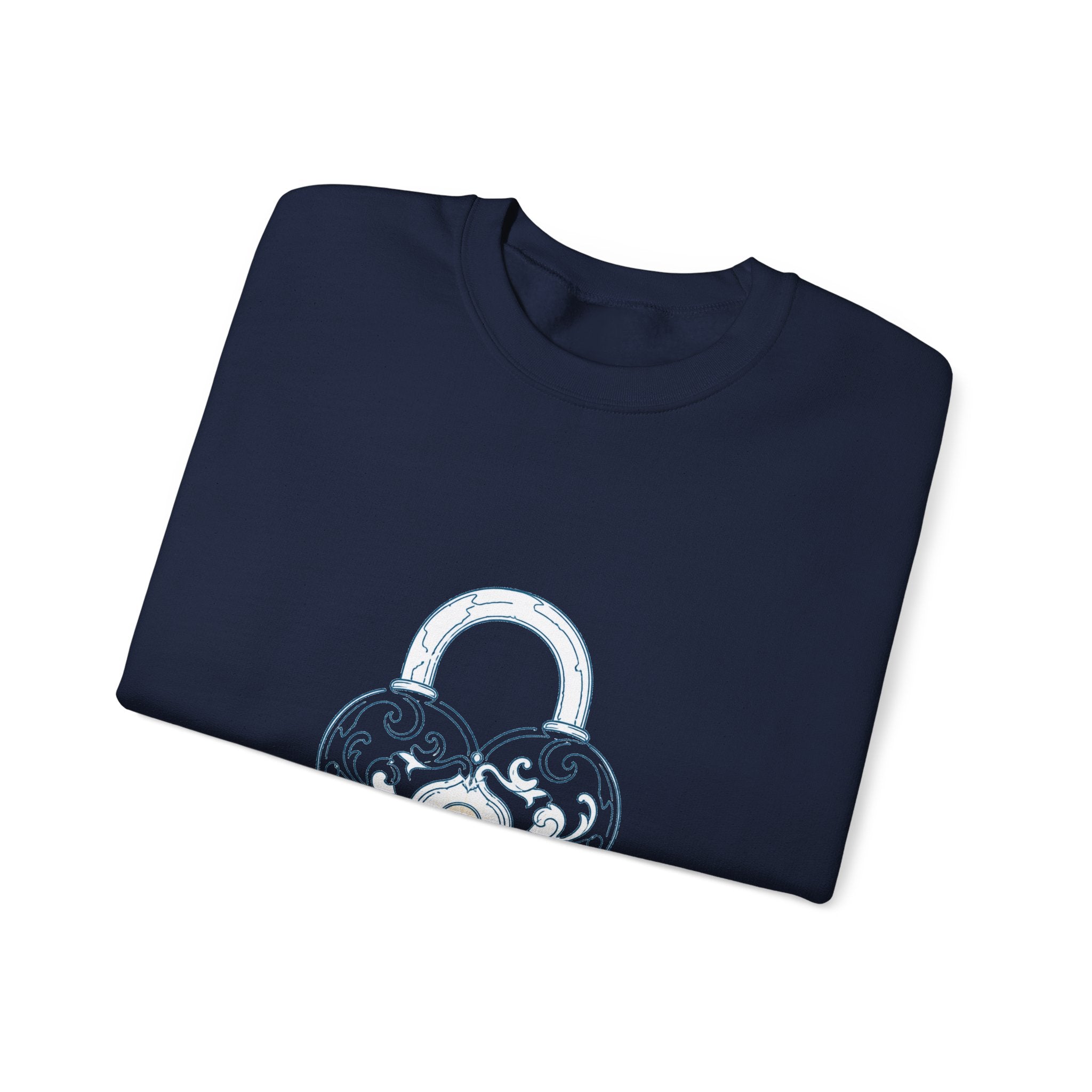 Matching Couple Sweatshirt - Key & Lock Matching Couple Comfort Colors Crew Minimalist Art His Hers Christmas Gift - Design B