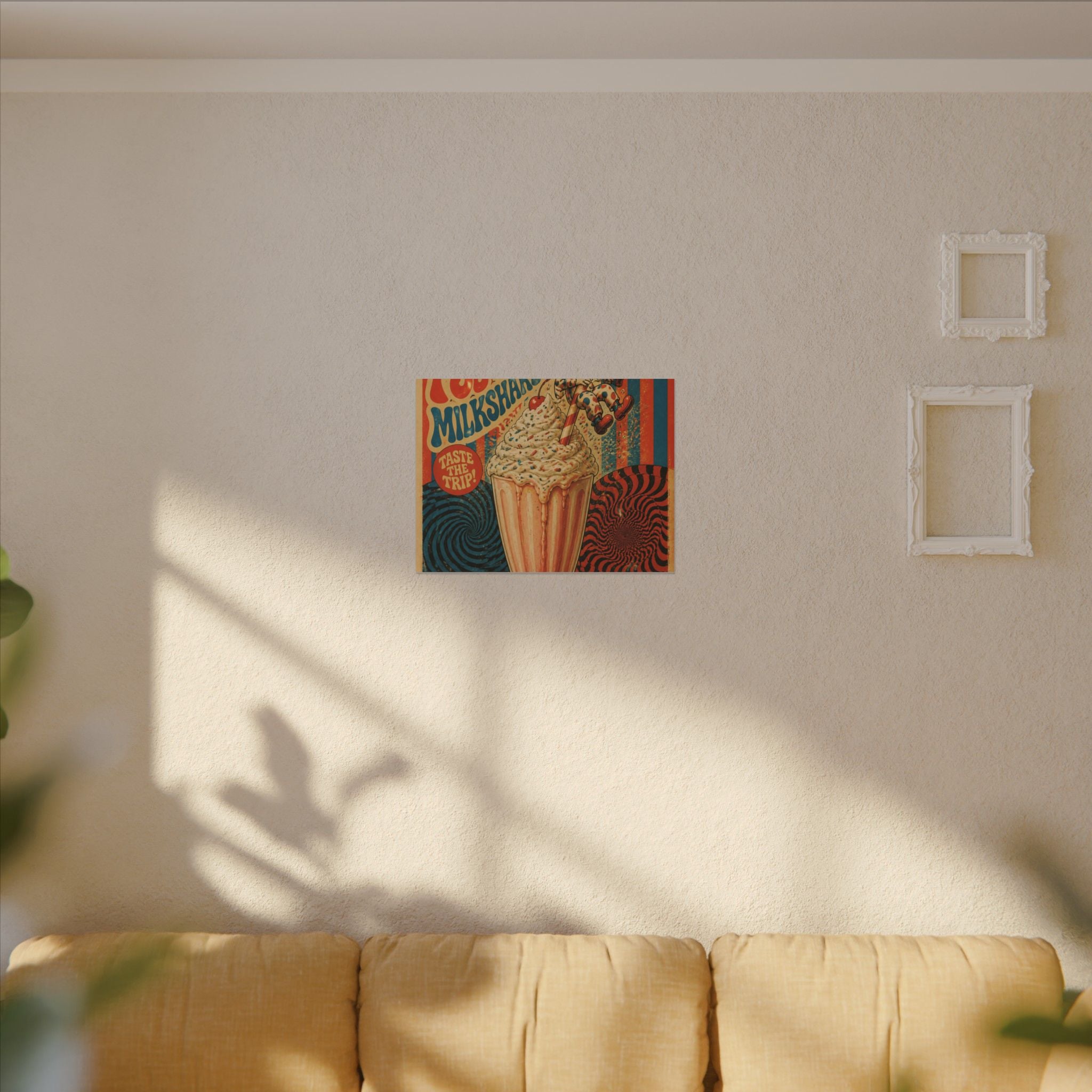 Milkshake Slide Clown Wall Art Canvas 24×36 Psychedelic Dining Room Decor Maximalist Print