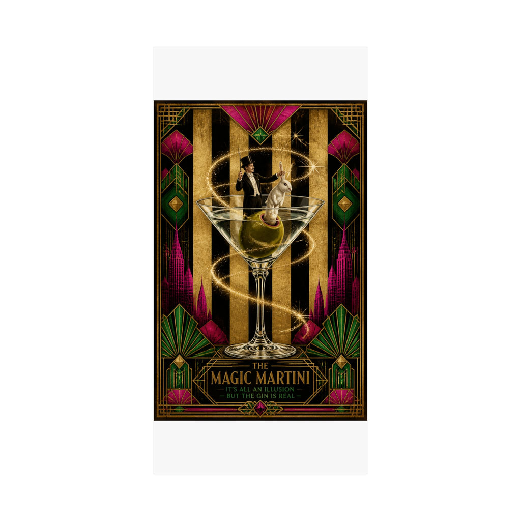 Martini Magician Wall Art Poster 18×24 Art Deco Entryway Decor Maximalist Print