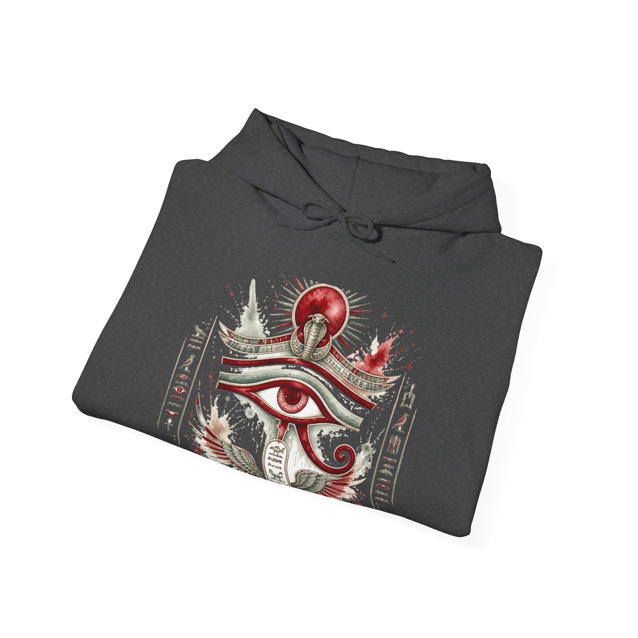 Matching Couple Sweatshirt - Eye of Ra & Horus Matching Couple Hooded Sweatshirt Watercolor Art His Hers Engagement Gift - Design A