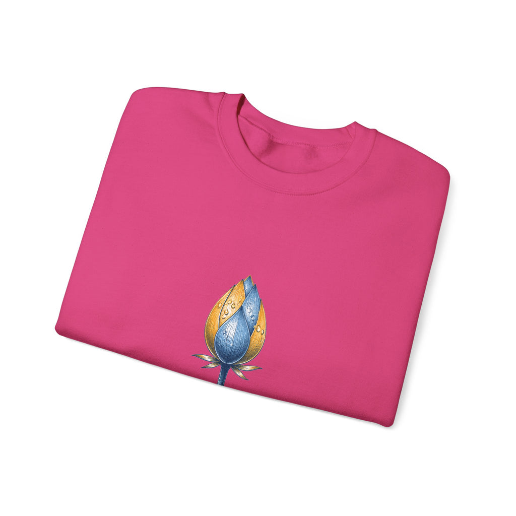 Matching Couple Sweatshirt - Open & Closed Lotus Matching Couple Comfort Colors Crew Hand-Drawn Art His Hers Anniversary Gift - Design B