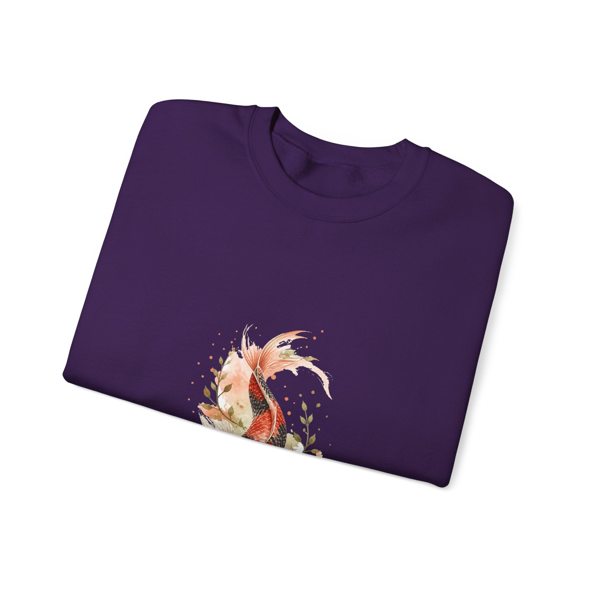 Matching Couple Sweatshirt - Koi Fish Yin Yang Matching Couple Comfort Colors Crew Watercolor Art His Hers Birthday Gift - Design B