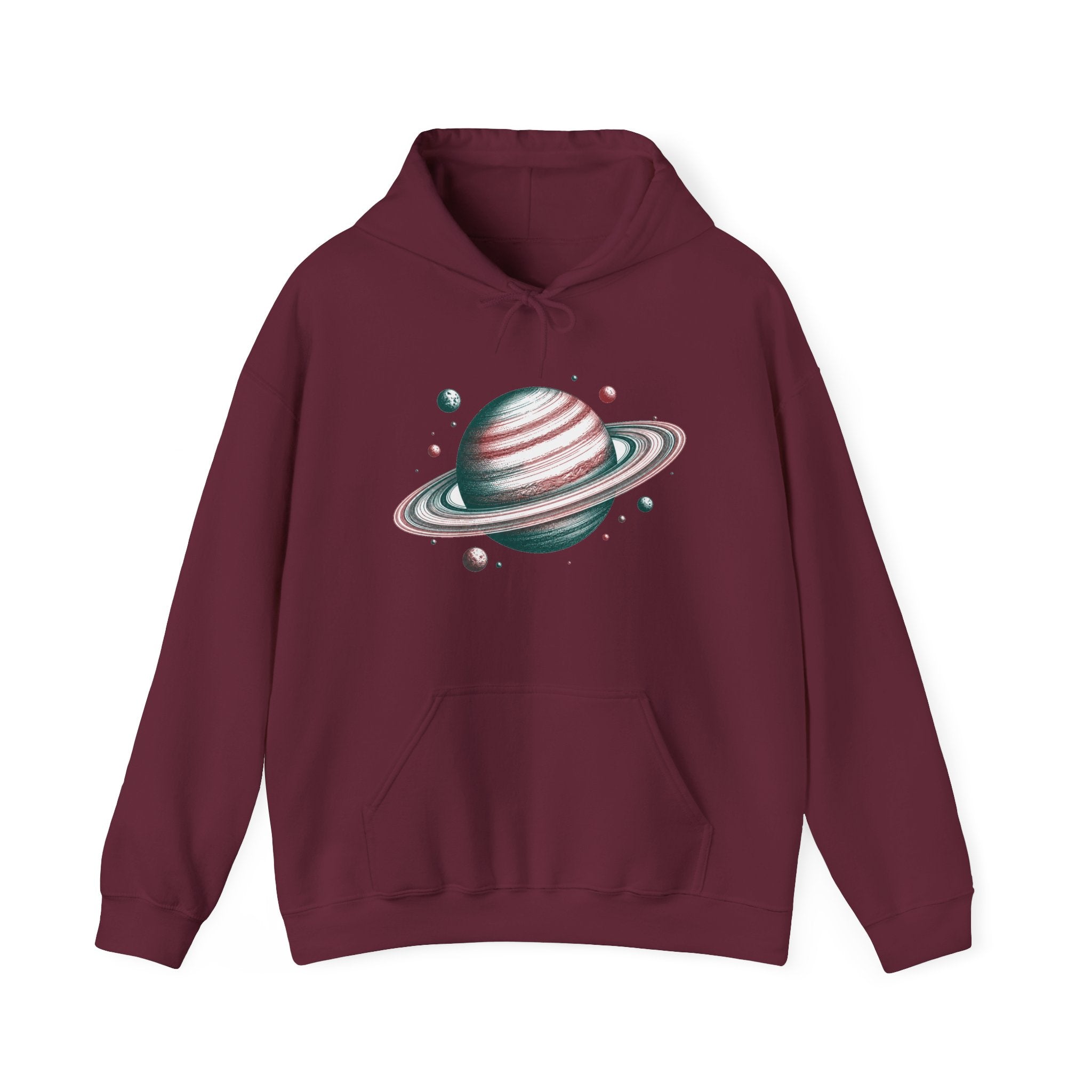 Matching Couple Sweatshirt - Saturn & Jupiter Matching Couple Hooded Sweatshirt Hand-Drawn Art His Hers Best Friend Gift - Design A