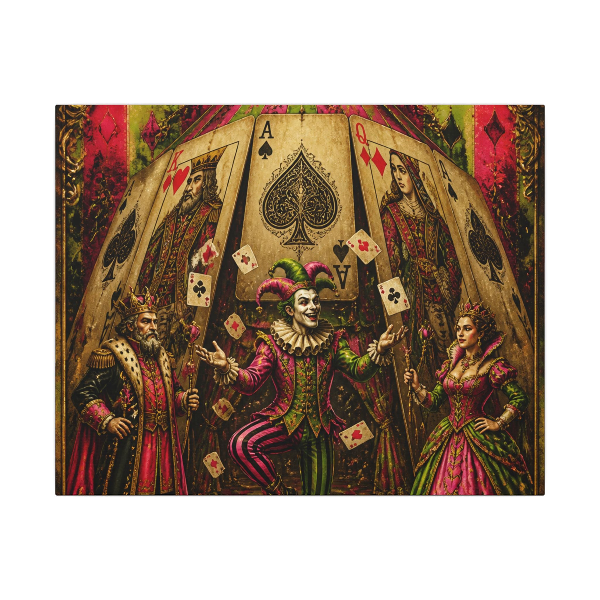 Playing Cards Tent Wall Art Canvas 16×20 Baroque Home Office Decor Maximalist Print