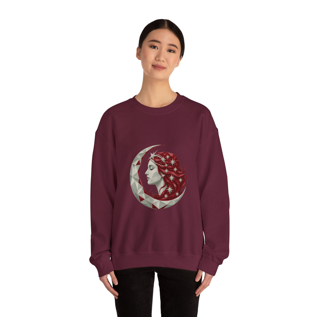 Matching Couple Sweatshirt - Helios & Selene Matching Couple Premium Fleece Sweatshirt Geometric Art His Hers Love Gift - Design B