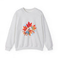 Matching Couple Sweatshirt - Cherry Blossom & Maple Leaf Matching Couple Premium Fleece Sweatshirt Watercolor Art His Hers Birthday Gift - Design B