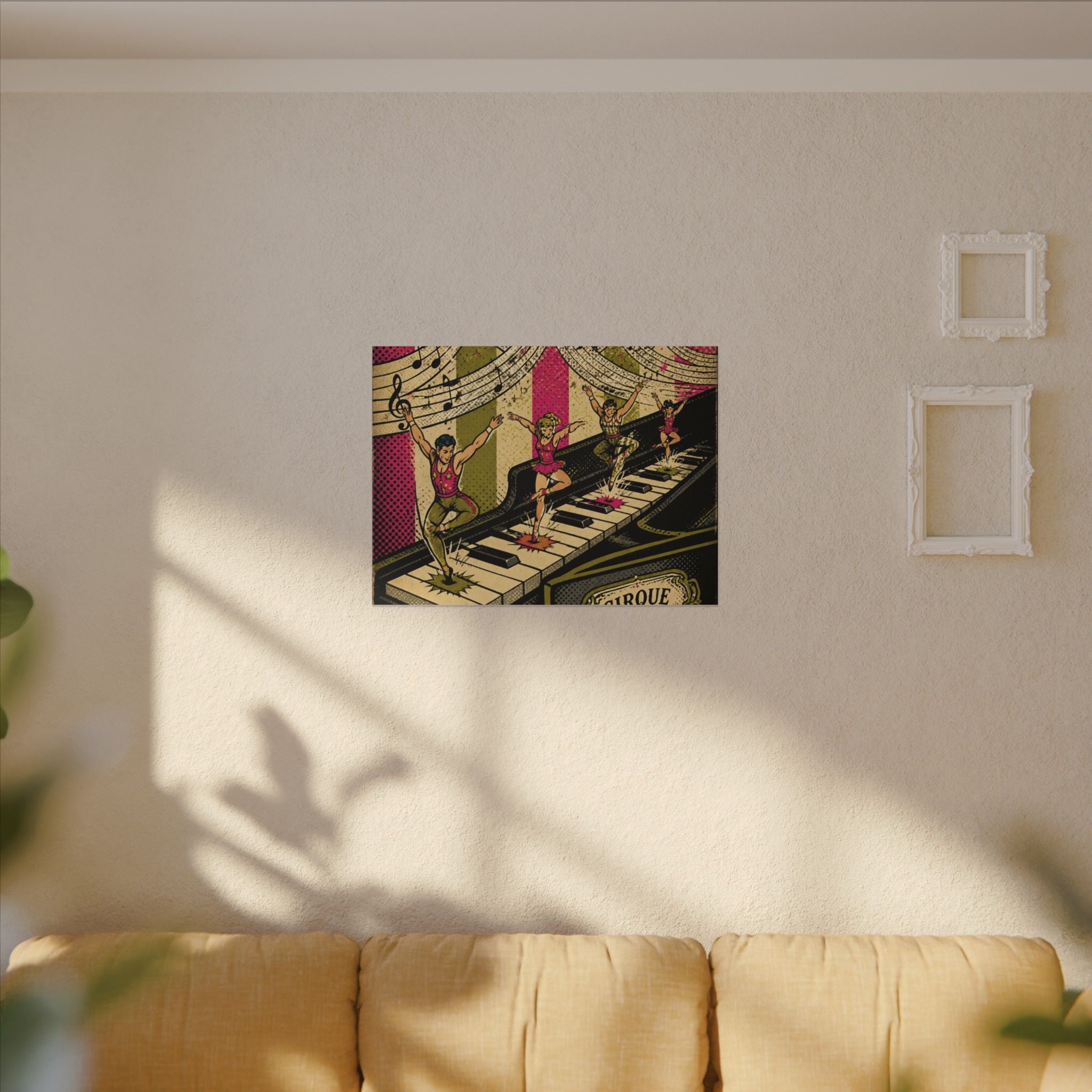 Grand Piano Acrobats Wall Art Canvas 16×20 Pop Art Living Room Decor Maximalist Print