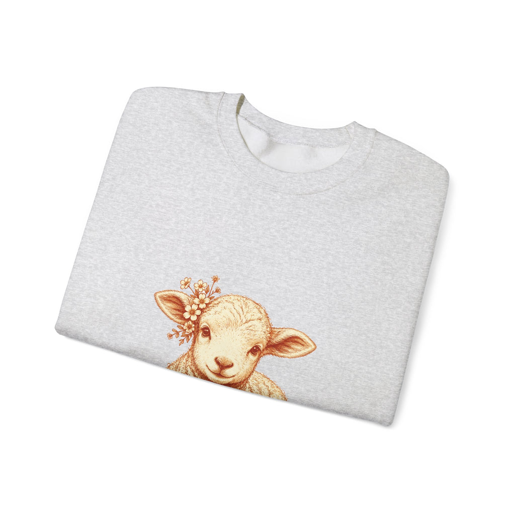 Matching Couple Sweatshirt - Lion & Lamb Matching Couple Comfort Colors Crew Hand-Drawn Art His Hers Anniversary Gift - Design B