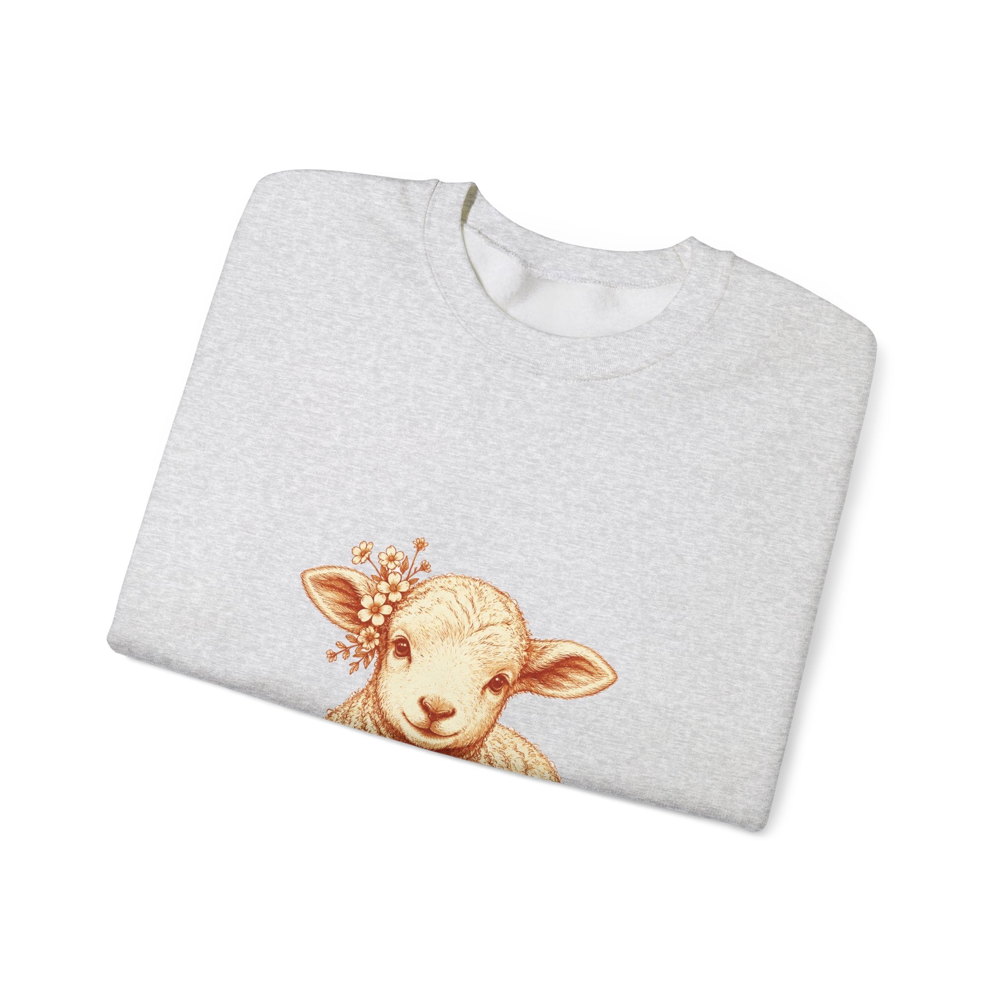 Matching Couple Sweatshirt - Lion & Lamb Matching Couple Comfort Colors Crew Hand-Drawn Art His Hers Anniversary Gift - Design B