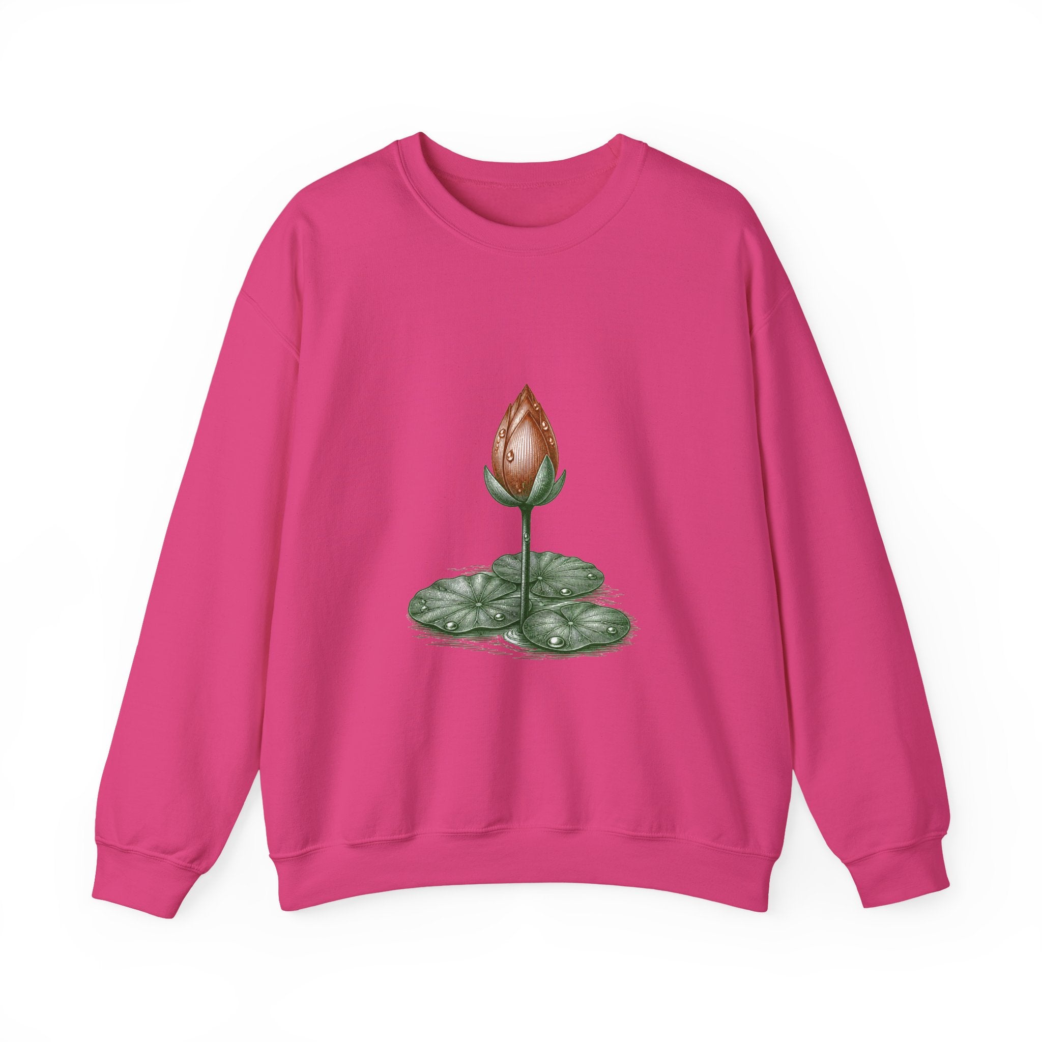 Matching Couple Sweatshirt - Open & Closed Lotus Matching Couple Comfort Colors Crew Vintage Art His Hers Honeymoon Gift - Design B